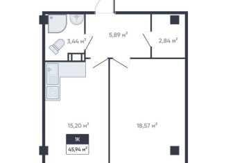 Продажа 1-ком. квартиры, 46.1 м2, Мурино, улица Шоссе в Лаврики, 93, ЖК Ромашки