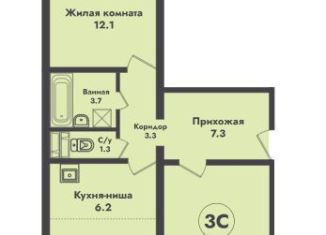 Продается трехкомнатная квартира, 67.4 м2, Новосибирск, улица Объединения, 4
