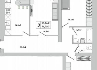 Продаю 3-комнатную квартиру, 85.8 м2, Тамбов, улица Чичерина, 7/3