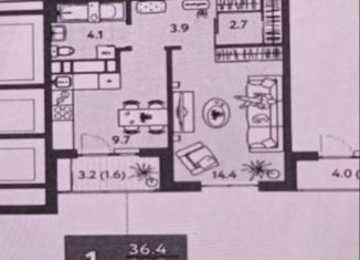 Продаю однокомнатную квартиру, 36.4 м2, Краснодар, Колхозная улица, 5, микрорайон Табачная Фабрика
