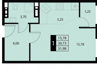 Продается однокомнатная квартира, 32 м2, посёлок городского типа Партенит, Санаторная улица