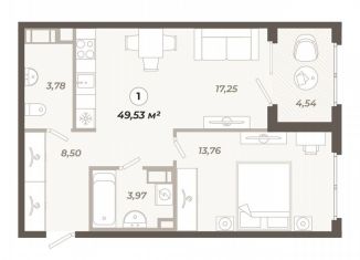 Продажа 1-комнатной квартиры, 49.5 м2, Санкт-Петербург, метро Фрунзенская, улица Коли Томчака, 21У