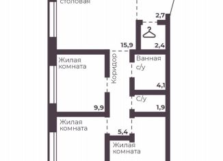 Продам 3-комнатную квартиру, 63.1 м2, Челябинск, Тракторозаводский район, проспект Ленина, 1
