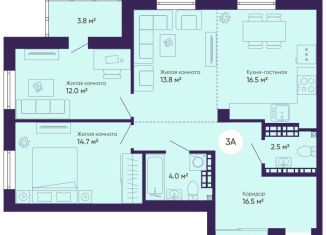Продам 3-комнатную квартиру, 83.8 м2, Екатеринбург, Железнодорожный район, проспект Космонавтов, 7А