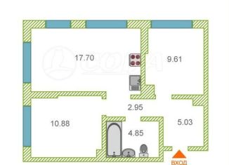 Продаю двухкомнатную квартиру, 41.3 м2, Тюмень, улица Первооткрывателей, 10, ЖК Колумб