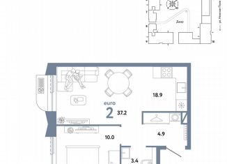 Продается 2-ком. квартира, 37.2 м2, Москва, ЮВАО