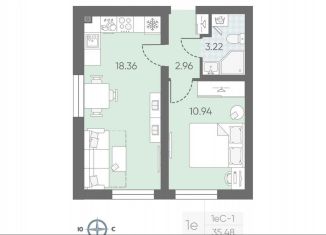 Продам 1-комнатную квартиру, 34.5 м2, Санкт-Петербург, Красносельский район