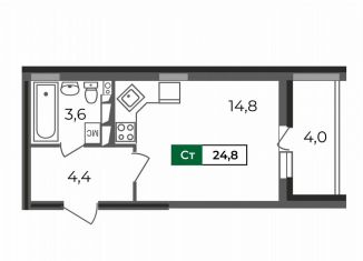 Квартира на продажу студия, 24.8 м2, Владимирская область, Сталинградский бульвар, 5