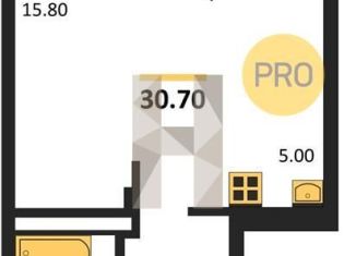 Продам квартиру студию, 32 м2, Новосибирск, Калининский район