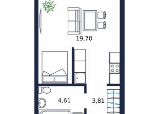 Продаю квартиру студию, 27.8 м2, Тюмень, улица Мелиораторов, 6А