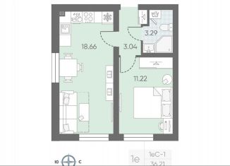 Продам 1-комнатную квартиру, 35.3 м2, Санкт-Петербург, Красносельский район