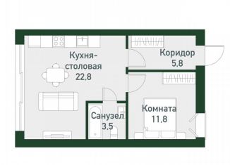 Продаю 2-ком. квартиру, 43 м2, Челябинская область, Спортивная улица, 20