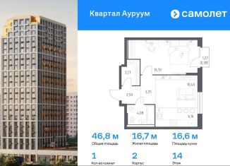Продается 1-комнатная квартира, 46.8 м2, Екатеринбург, метро Уральская