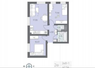 Продается двухкомнатная квартира, 46.6 м2, Санкт-Петербург, Красносельский район