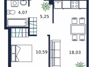 Продажа однокомнатной квартиры, 37.2 м2, Тюмень, улица Мелиораторов, 6А