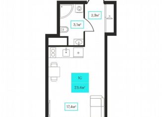 Квартира на продажу студия, 23.4 м2, Тюмень, улица Червишевский Тракт, 25