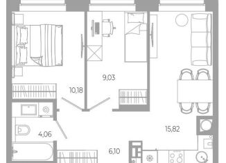 Продаю 2-комнатную квартиру, 45.2 м2, Астрахань, Боевая улица, 132с2