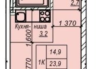 1-комнатная квартира на продажу, 23.9 м2, Новосибирск, улица Зорге, 277