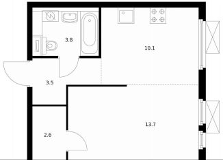 Продажа однокомнатной квартиры, 33.4 м2, Котельники