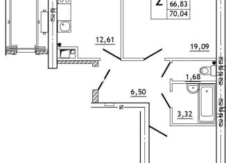 Продам двухкомнатную квартиру, 70.2 м2, деревня Алтуховка, Олимпийская улица, 2