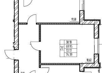 Продажа двухкомнатной квартиры, 72.2 м2, Калининград, Старокаменная улица, 3Б, ЖК Домарт