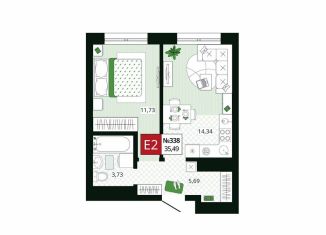 Продается однокомнатная квартира, 35.5 м2, Тула