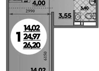 Продажа квартиры студии, 26.2 м2, Ростов-на-Дону, улица Петренко, 1, ЖК Суворовский