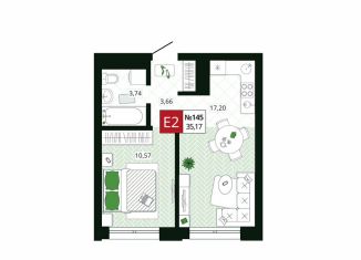 Продам 1-комнатную квартиру, 35.2 м2, Тула