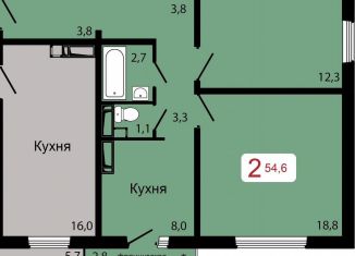 Продается 2-комнатная квартира, 54.6 м2, Красноярский край