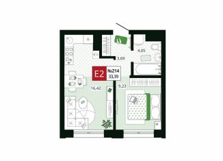 Продам 1-комнатную квартиру, 33.4 м2, Тула