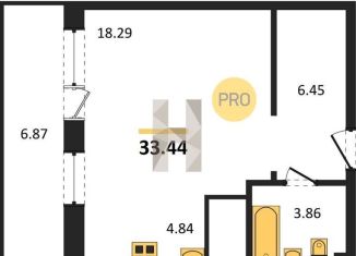 Продам квартиру студию, 36.9 м2, Новосибирск, Междуреченская улица, 5/2