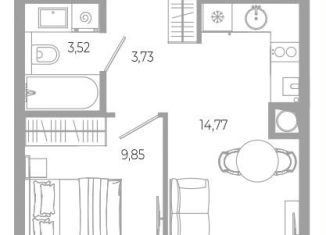 1-комнатная квартира на продажу, 31.9 м2, Астрахань, Боевая улица, 132с3