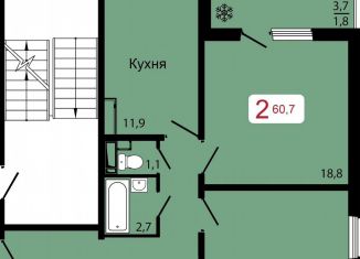 Продаю 2-ком. квартиру, 54.6 м2, Красноярский край