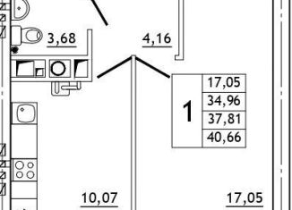 Продается однокомнатная квартира, 40.7 м2, деревня Алтуховка, Олимпийская улица, 2