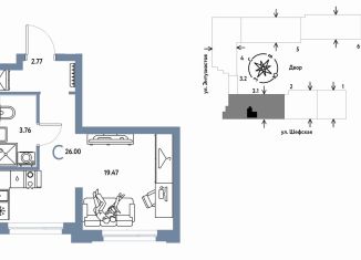 Продам 1-комнатную квартиру, 26 м2, Свердловская область, Шефская улица, 28