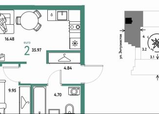 Продажа 2-ком. квартиры, 36 м2, Свердловская область, Шефская улица, 28