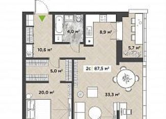 Продаю 1-комнатную квартиру, 84.7 м2, Новосибирск, Красный проспект, 104