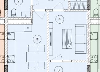 Продажа квартиры свободная планировка, 43.8 м2, Грозный, проспект Ахмат-Хаджи Абдулхамидовича Кадырова, 185/4, микрорайон Ленгородок