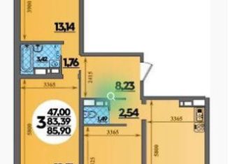 Продам 3-комнатную квартиру, 85.9 м2, Новороссийск