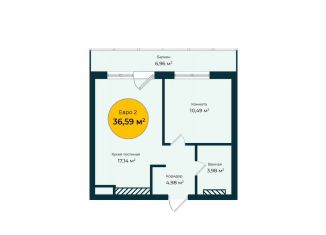 Продам 1-ком. квартиру, 43.6 м2, Тюмень, Лесопарковая улица, 1к2, Ленинский округ