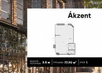 Продается помещение свободного назначения, 77 м2, Санкт-Петербург, улица Помяловского, 3, муниципальный округ Малая Охта