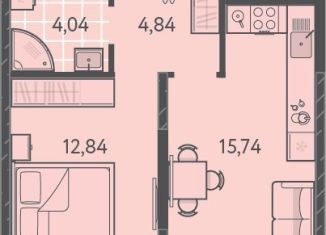 Продам 1-ком. квартиру, 38.6 м2, Краснодарский край