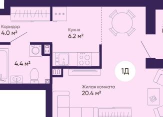 Продам 1-комнатную квартиру, 36.5 м2, Екатеринбург, ЖК Космос