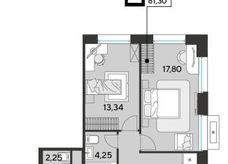 Продам двухкомнатную квартиру, 61.3 м2, Реутов
