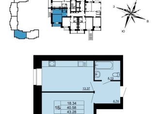 Продажа 1-ком. квартиры, 43.3 м2, Владимир, Ленинский район