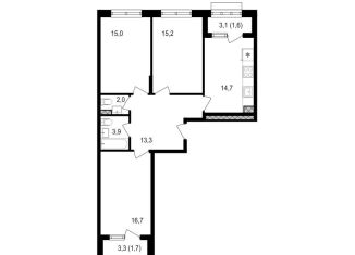 Продается трехкомнатная квартира, 84.1 м2, Москва, Михалковская улица, 48с8, станция Коптево