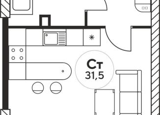 Продажа квартиры студии, 31 м2, Ростов-на-Дону, Ашхабадский переулок, 2/46, ЖК Ленина, 46