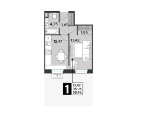 Продам 1-комнатную квартиру, 36 м2, Реутов