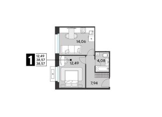 Продажа однокомнатной квартиры, 38.6 м2, Реутов