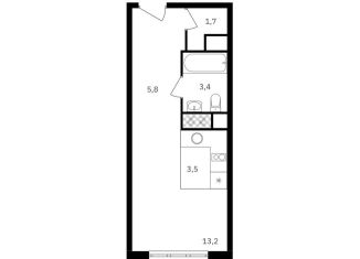 Продам квартиру студию, 27.6 м2, Москва, район Щукино, улица Берзарина, 30Б